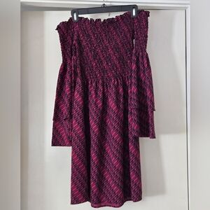 Manaola Off-Shoulder Burgundy Dress